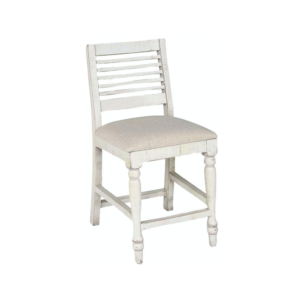 Stone White Ladder Back 24″ Stool Stone White Ladder Back 24" Stool - Image 1