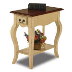 French Cabriole Leg Side Table in Ivory