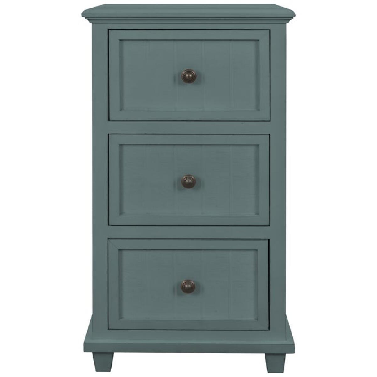 Aged Seafoam Three Drawer Side Table Aged Seafoam Three Drawer Side Table - Image 1