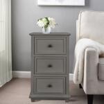 Vintage Grey Three Drawer Side Table - Image 2