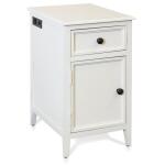 Egg Shell Side Table with Drawer and Cabinet