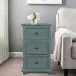 Aged Seafoam Three Drawer Side Table - Image 2
