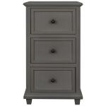 Vintage Grey Three Drawer Side Table