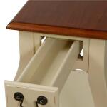 French Cabriole Leg Side Table in Ivory - Image 3