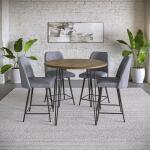 Maddox Upholstered Counter Stool- Grey - Image 3