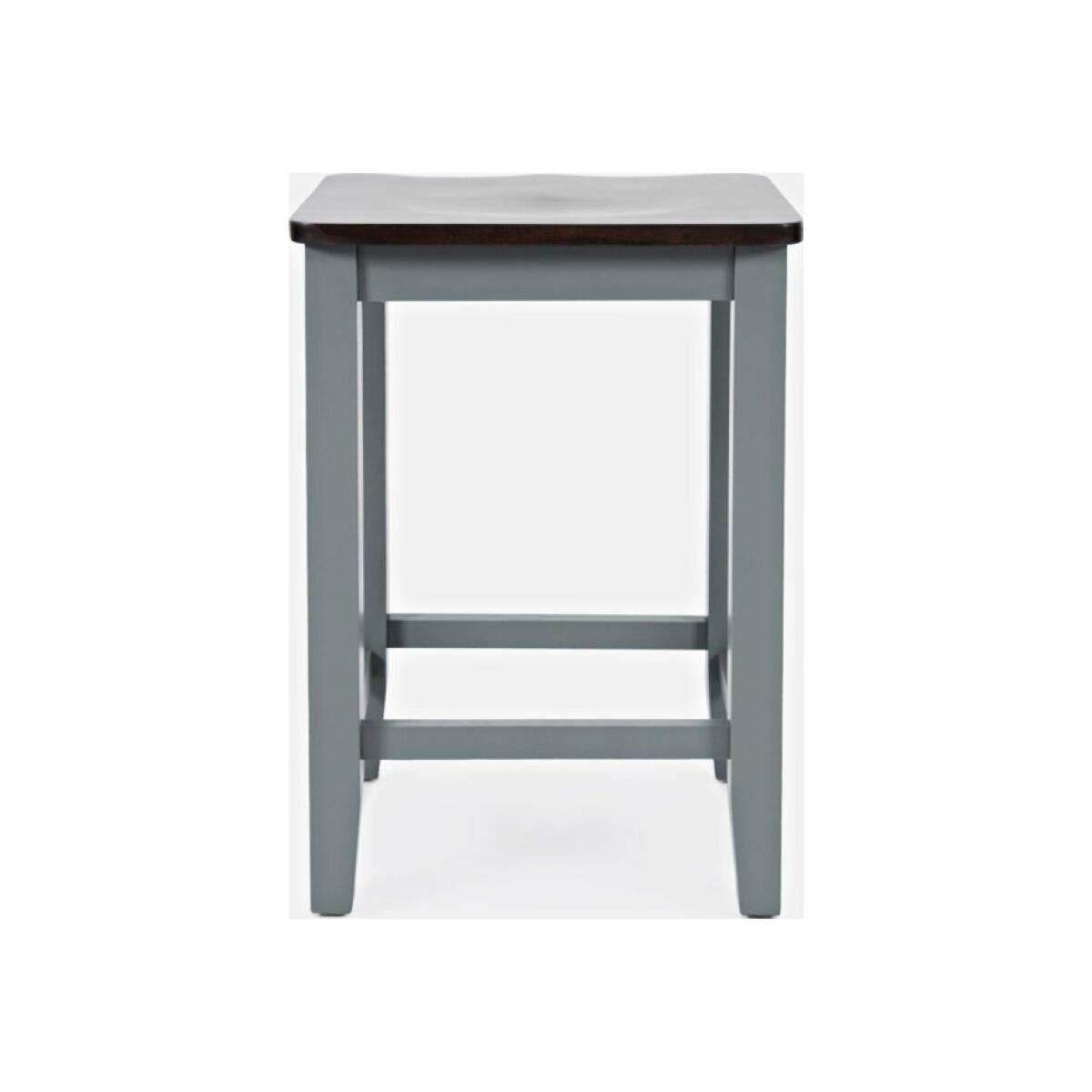 Asbury Park Backless Saddle Stool Grey Asbury Park Backless Saddle Stool Grey - Image 1