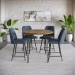 Maddox Upholstered Counter Stool- Blueberry - Image 3