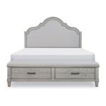 Queen Upholstered Panel Bed With Storage Footboard - Image 2