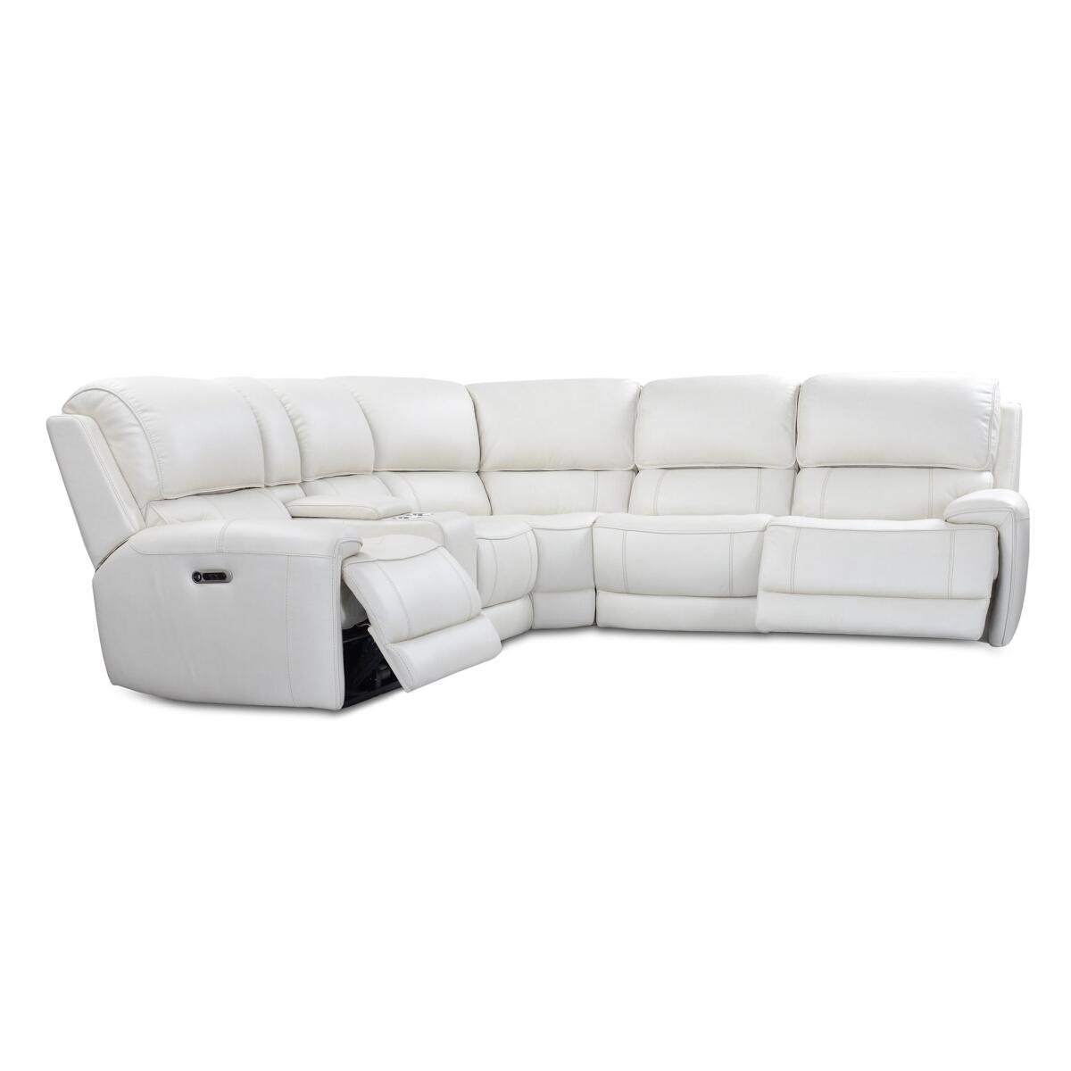 Empire Verona Ivory Power 6 Piece Reclining Sectional Empire Verona Ivory Power 6 Piece Reclining Sectional - Image 1