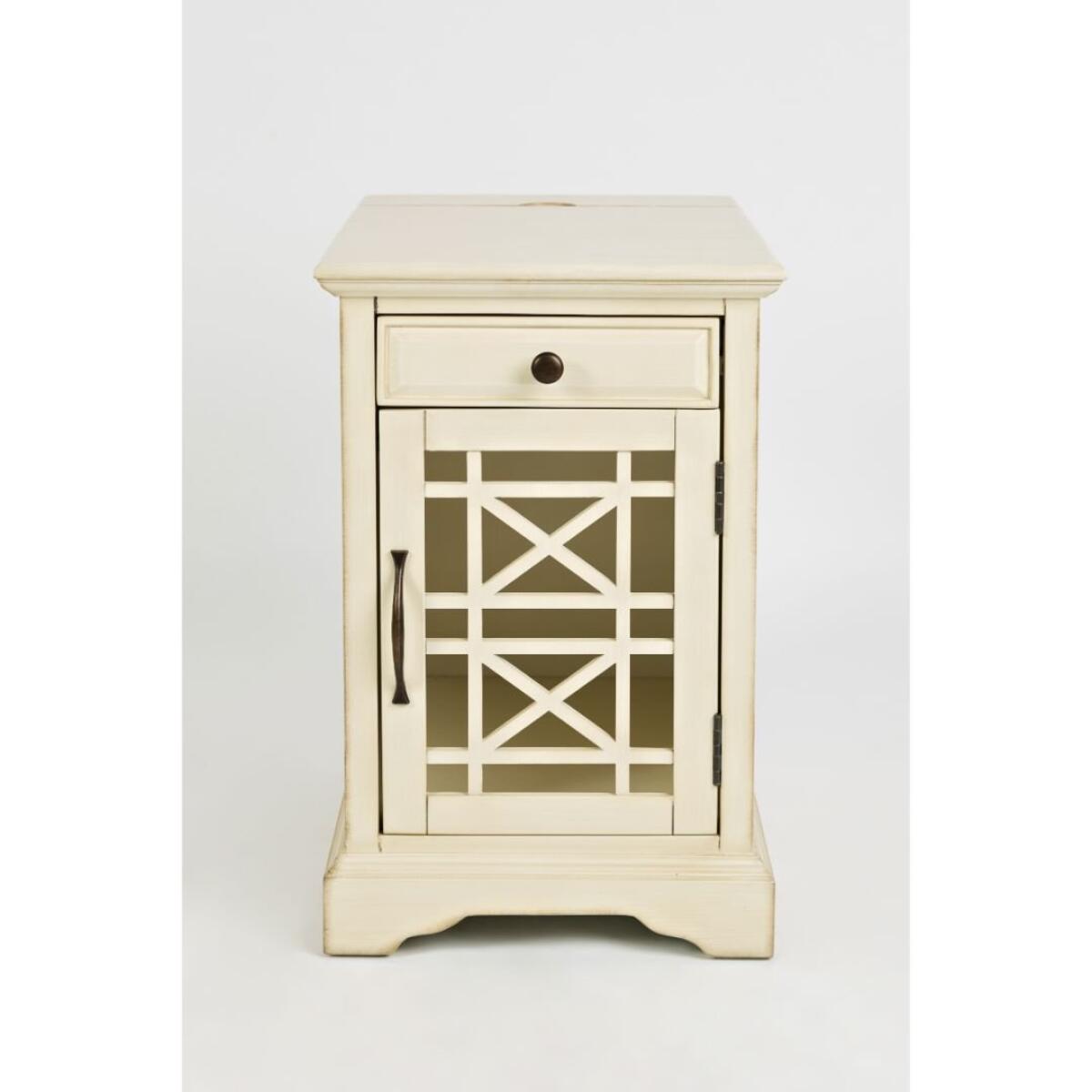 Craftsman Power Chairside Table Antique Cream Craftsman Power Chairside Table Antique Cream - Image 1