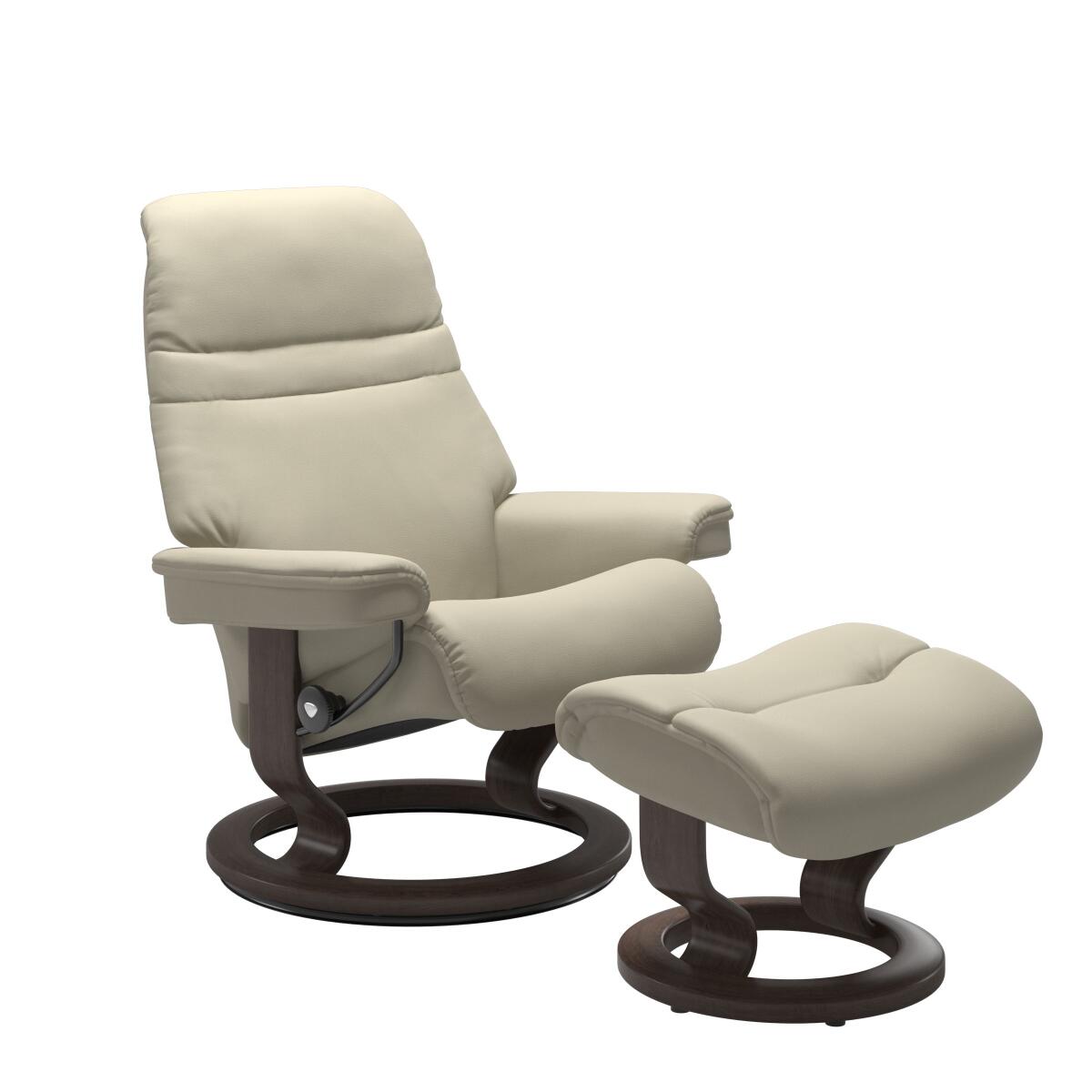 1c36c73c3a3e182ba18fe387a4ebac44 Stressless® Sunrise (L) Classic Base Recliner with Ottoman - Image 1
