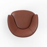 Barolo Vintage Cognac Swivel Club Chair - Image 4