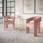 Gwen Open-Back Upholstered Chair- Pink - Image 2