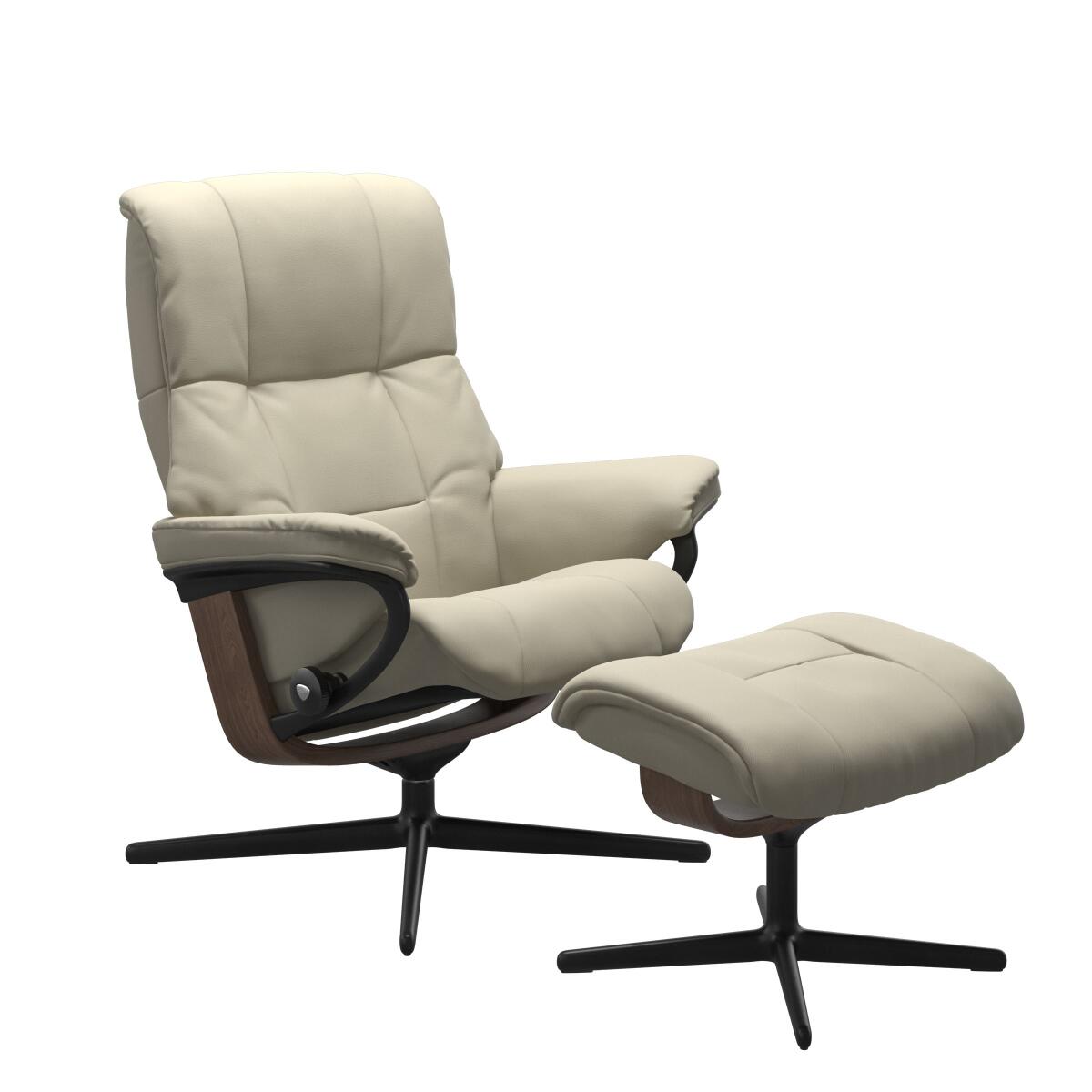 207e41f632779ad14910bab876bcca7e Stressless® Mayfair (S) Cross Base Recliner with Ottoman - Image 1