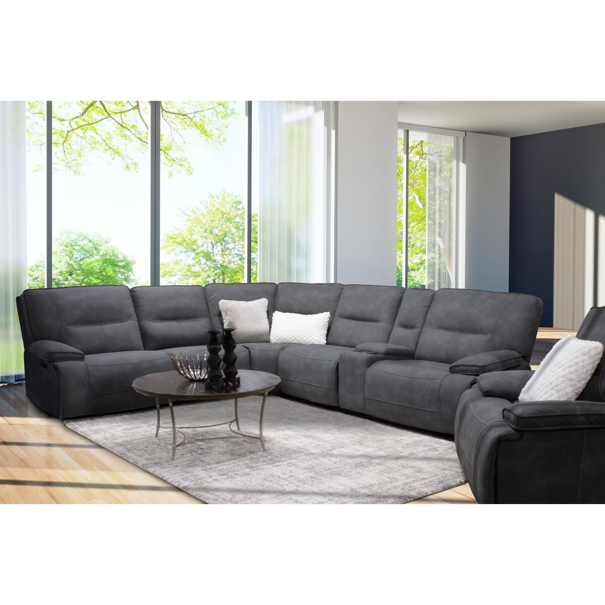 Gladiator 6 Piece Sectional in Cobalt Gladiator 6 Piece Sectional in Cobalt - Image 1