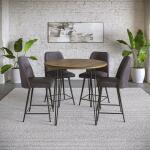 Maddox Upholstered Counter Stool- Brown - Image 3