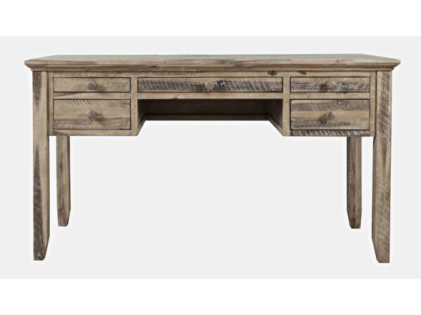 Rustic Shores – Grey Wash Power Desk With 5 Drawers Desks Jofran