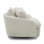 Boomer Mega Ivory Large Swivel Chair W/ 2 Toss Pillows - Image 4