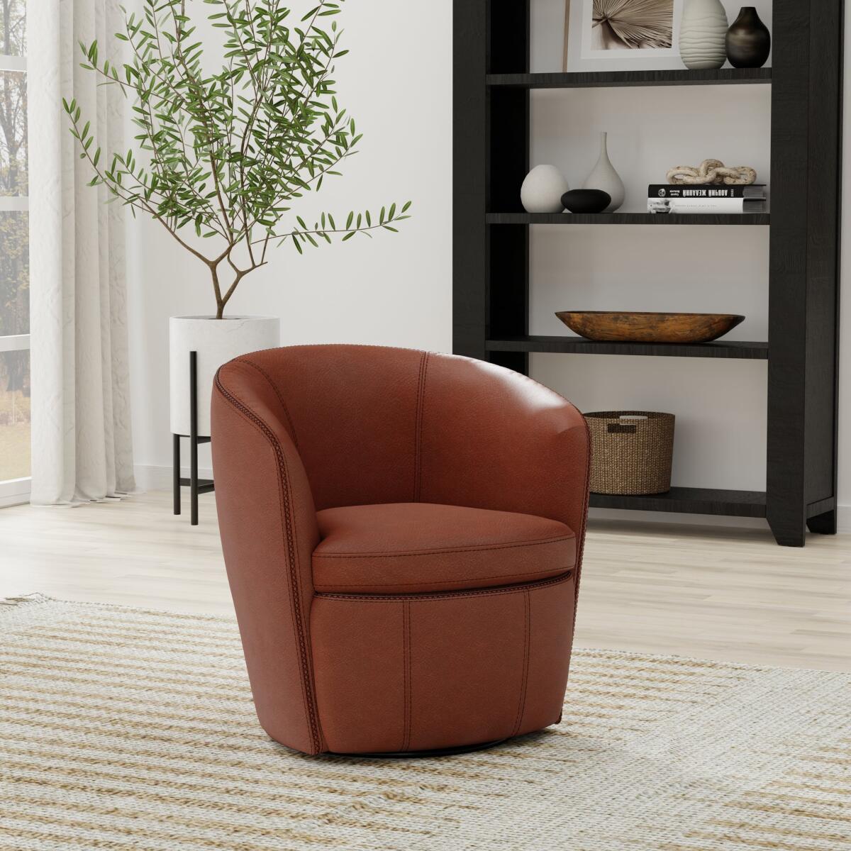 Barolo Vintage Cognac Swivel Club Chair Barolo Vintage Cognac Swivel Club Chair - Image 1