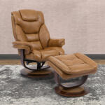 Monarch Manual Reclining Swivel Chair and Ottoman - Image 2