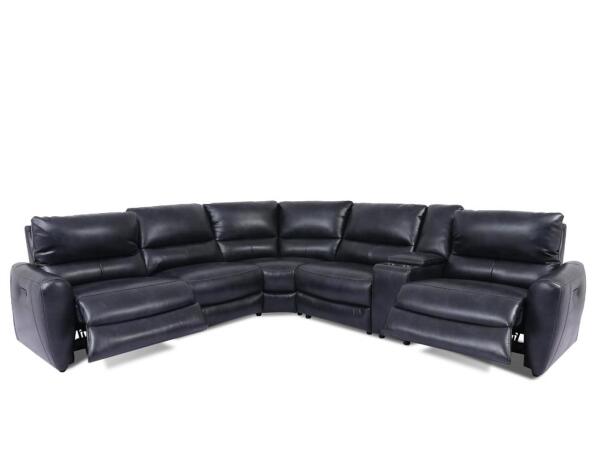 Samson Banner Navy Power 6 Piece Reclining Sectional - Image 2