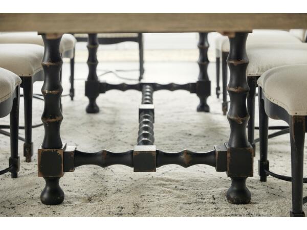 Ciao Bella 84in Trestle Table with 2-18in Leaves in White/Black - Image 6