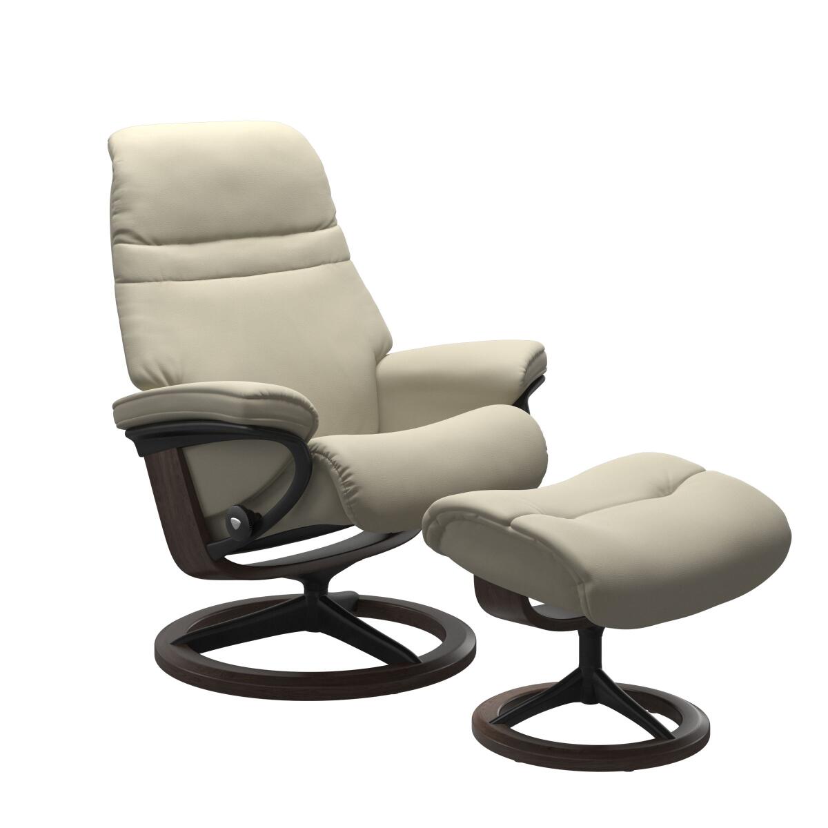 4b6c88eb5062e125ae5d6db5f91648be Stressless® Sunrise (L) Signature Base Recliner with Ottoman - Image 1