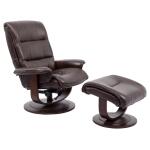 Knight Manual Reclining Swivel Chair and Ottoman