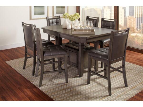 Manchester 7 Piece Coutner Height Dining Set Grey Brown Finish Dining Sets Jofran