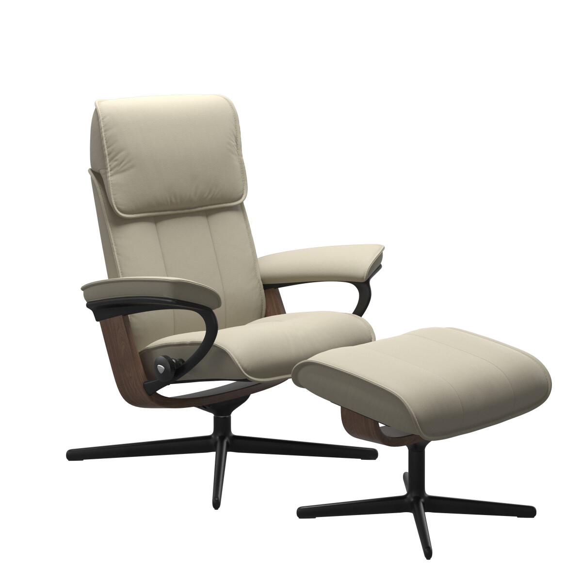 555d8f7483336f3f60995d44179fc253 Stressless® Admiral (M) Cross Base Recliner with Ottoman - Image 1