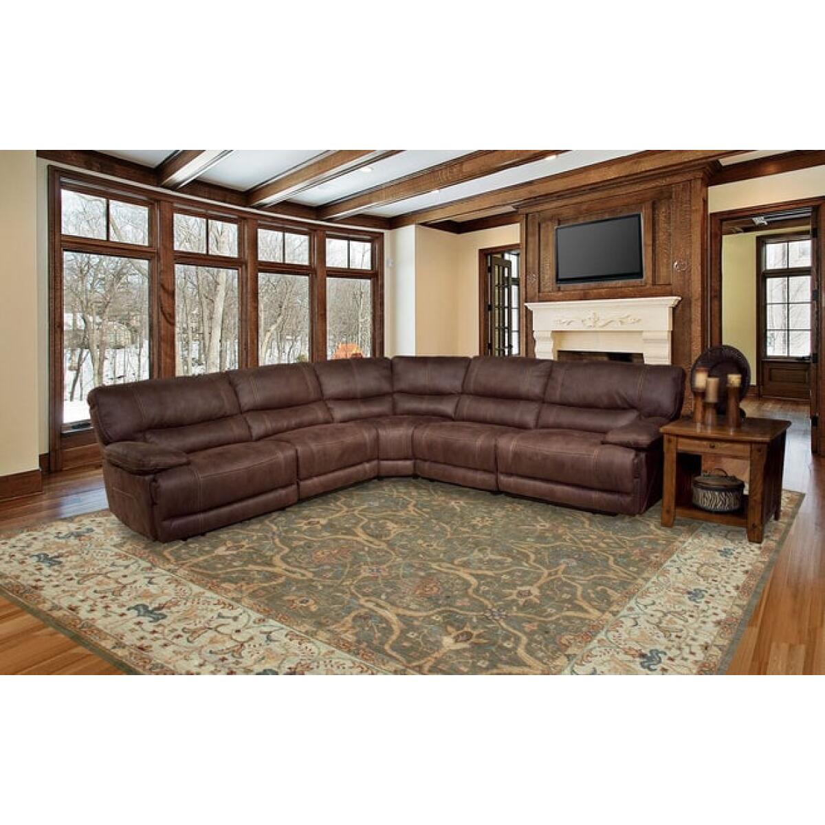 Pegasus Dark Kahlua Power 5 Piece Sectional Pegasus Dark Kahlua Power 5 Piece Sectional - Image 1