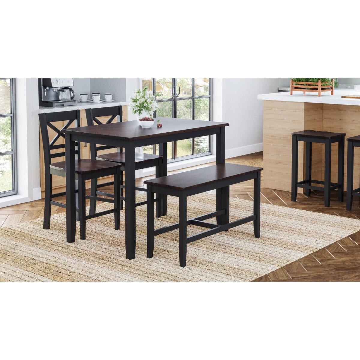 Asbury Park 4 Piece Counter Height Dining Set Black Asbury Park 4 Piece Counter Height Dining Set Black - Image 1