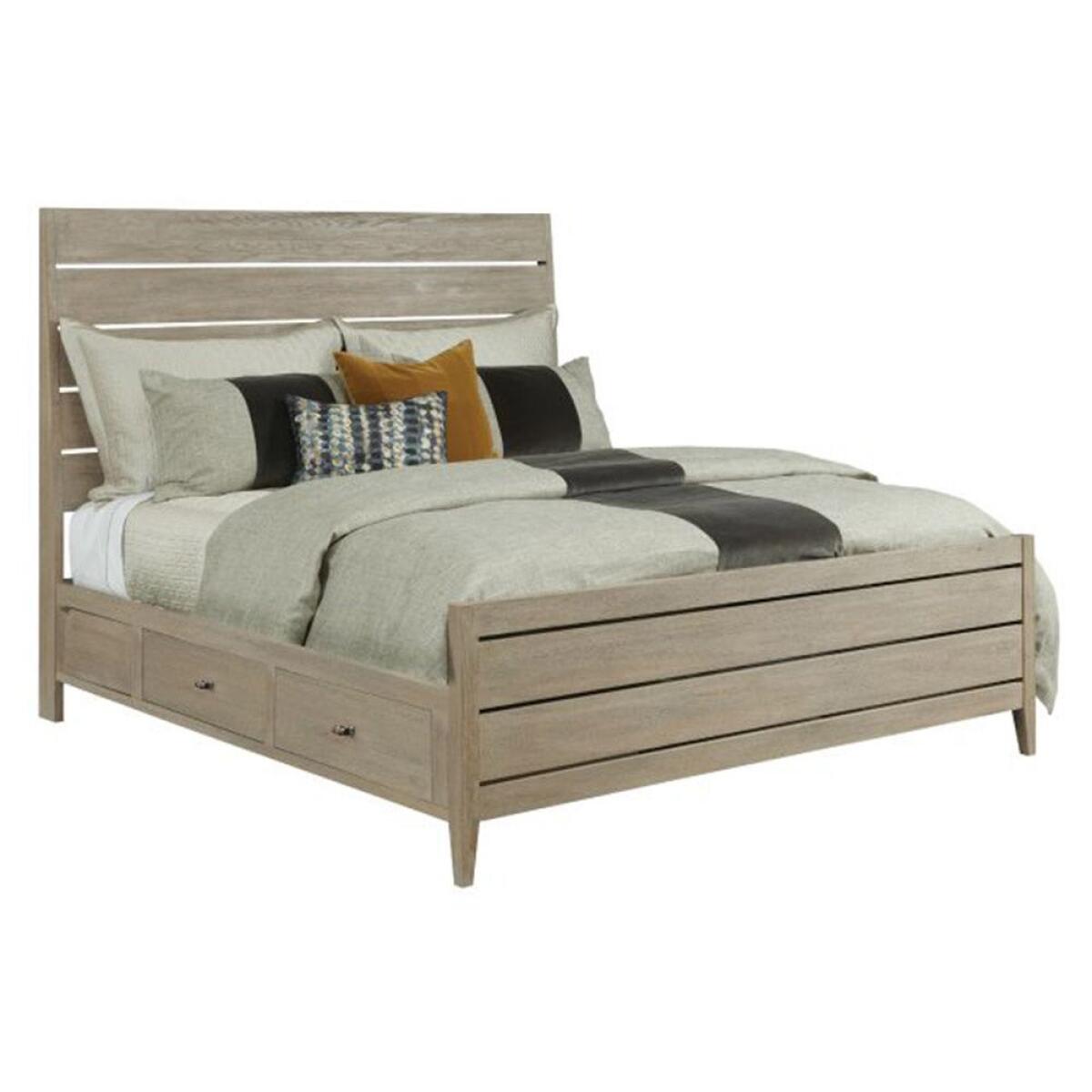 Symmetry King Incline Oak with High Footboard and Storage Bed Symmetry King Incline Oak with High Footboard and Storage Bed - Image 1