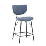 Owen Upholstered Counter Stool- Blue