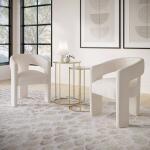Gwen Open-Back Upholstered Chair- Cream - Image 2