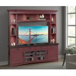 Americana Modern - Cranberry 92 In. Tv Console With Hutch And Led Lights