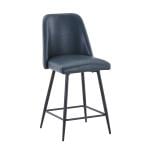 Maddox Upholstered Counter Stool- Blueberry