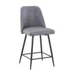 Maddox Upholstered Counter Stool- Grey