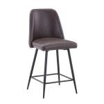 Maddox Upholstered Counter Stool- Brown