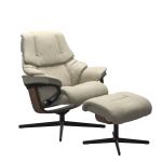 Stressless® Reno (S) Cross Base Recliner with Ottoman