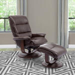 Knight Manual Reclining Swivel Chair and Ottoman - Image 2
