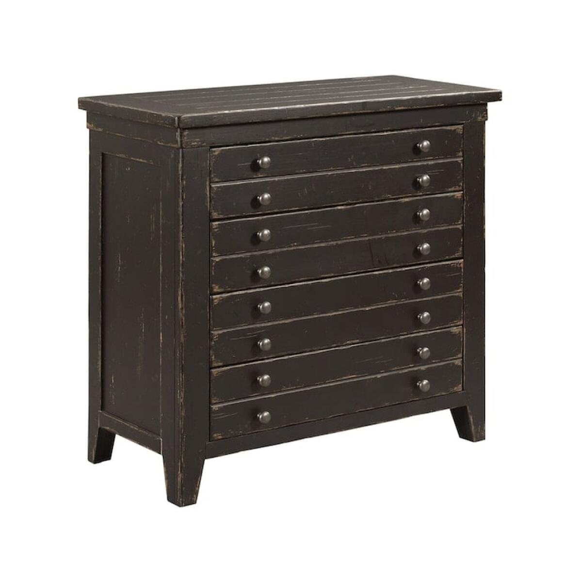 Map Drawer Bedside Chest – Anvil Finish Map Drawer Bedside Chest - Anvil Finish - Image 1