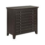 Map Drawer Bedside Chest - Anvil Finish