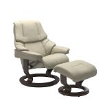 Stressless® Reno (S) Classic Base Recliner with Ottoman