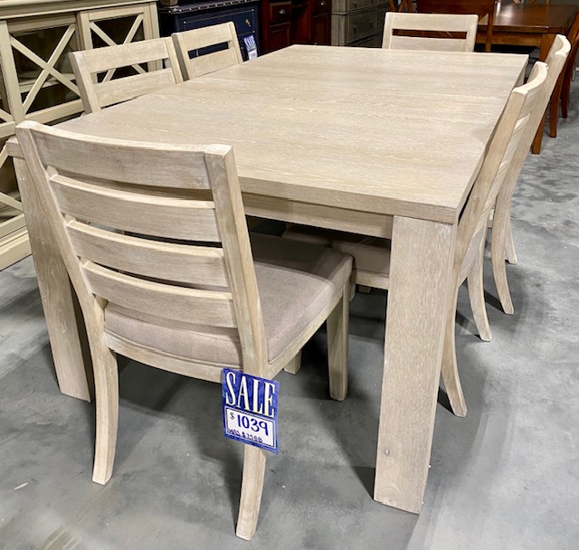 Legacy Classic Westwood Weathered Oak Table with 6 Side Chairs