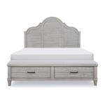 Modern Farmhouse Queen Arched Panel Bed With Storage Footboard - Image 2