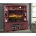 Americana Modern - Cranberry 92 In. Tv Console With Hutch, Backpanel And Led Lights