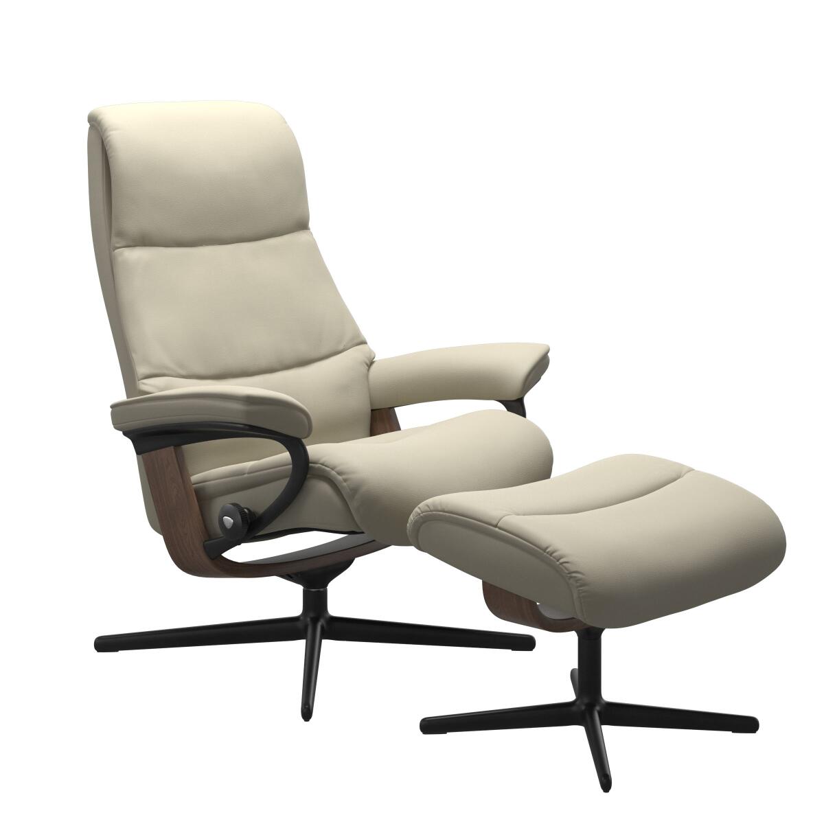 ac956a9d8550329077a07cd1015ad86c Stressless® View (S) Cross Base Recliner with Ottoman - Image 1