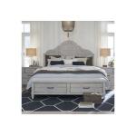 Modern Farmhouse Queen Arched Panel Bed With Storage Footboard - Image 3