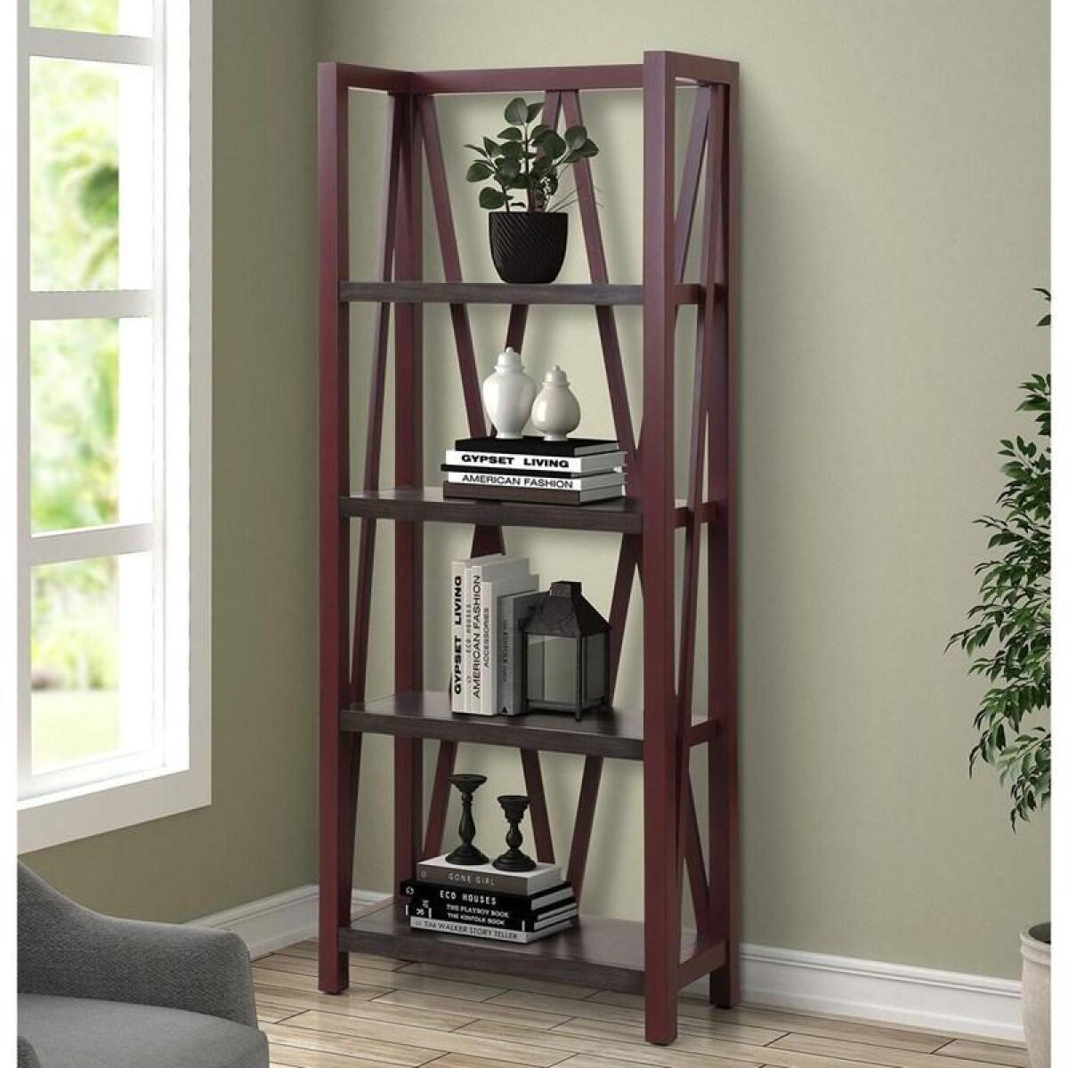 Dove Etagere Bookcase Brown Dove Etagere Bookcase Brown - Image 1